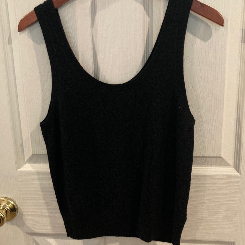 GAP Black Pointelle Knit Tank Sweater